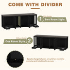 Meuble-kennel pour chien - Cabane à chien en bois avec séparateur de pièce et 2 tiroirs