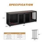 Meuble-kennel pour chien - Cabane à chien en bois avec séparateur de pièce et 2 tiroirs