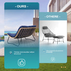 Fauteuil Papasan double avec coussin, en rotin PE résistant aux intempéries et cadre en métal, pour intérieur et extérieur.