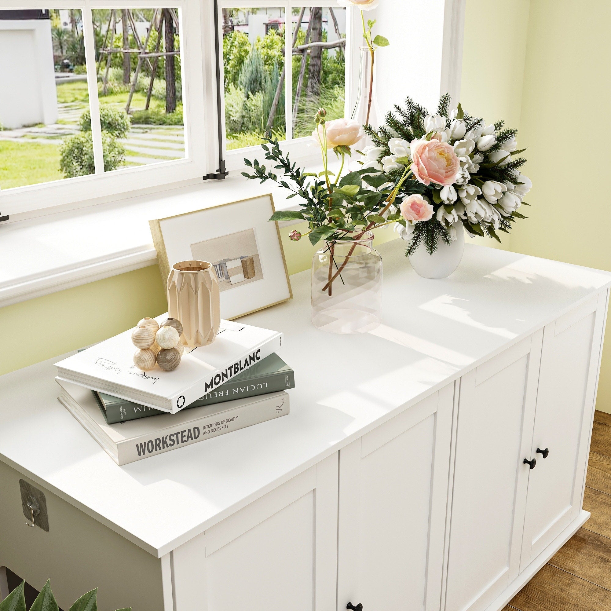 Meuble cache-litière pour chat avec double accès pour animaux de compagnie