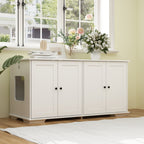 Meuble cache-litière pour chat avec double accès pour animaux de compagnie