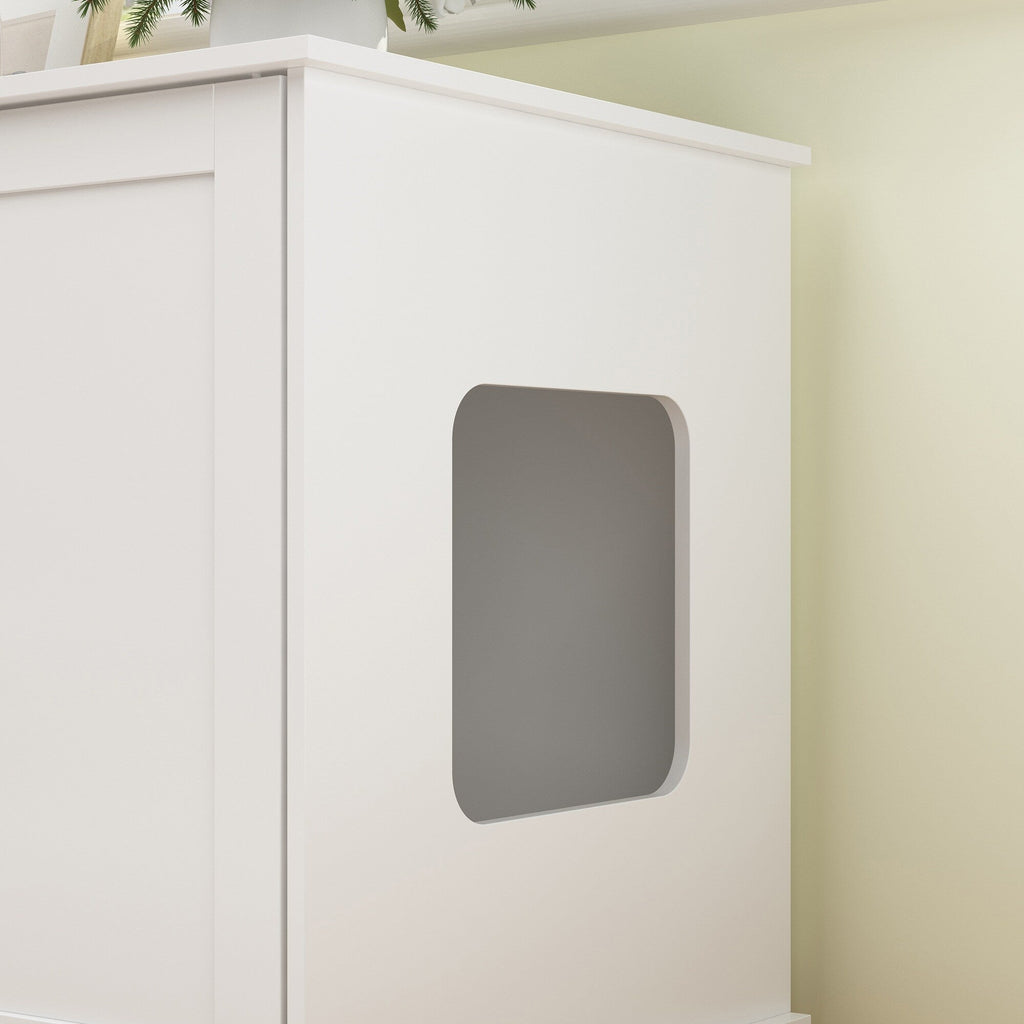 Meuble cache-litière pour chat avec double accès pour animaux de compagnie