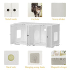 Meuble cache-litière pour chat avec double accès pour animaux de compagnie