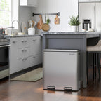 Poubelle double, 2 bacs à ordures de 8 gallons