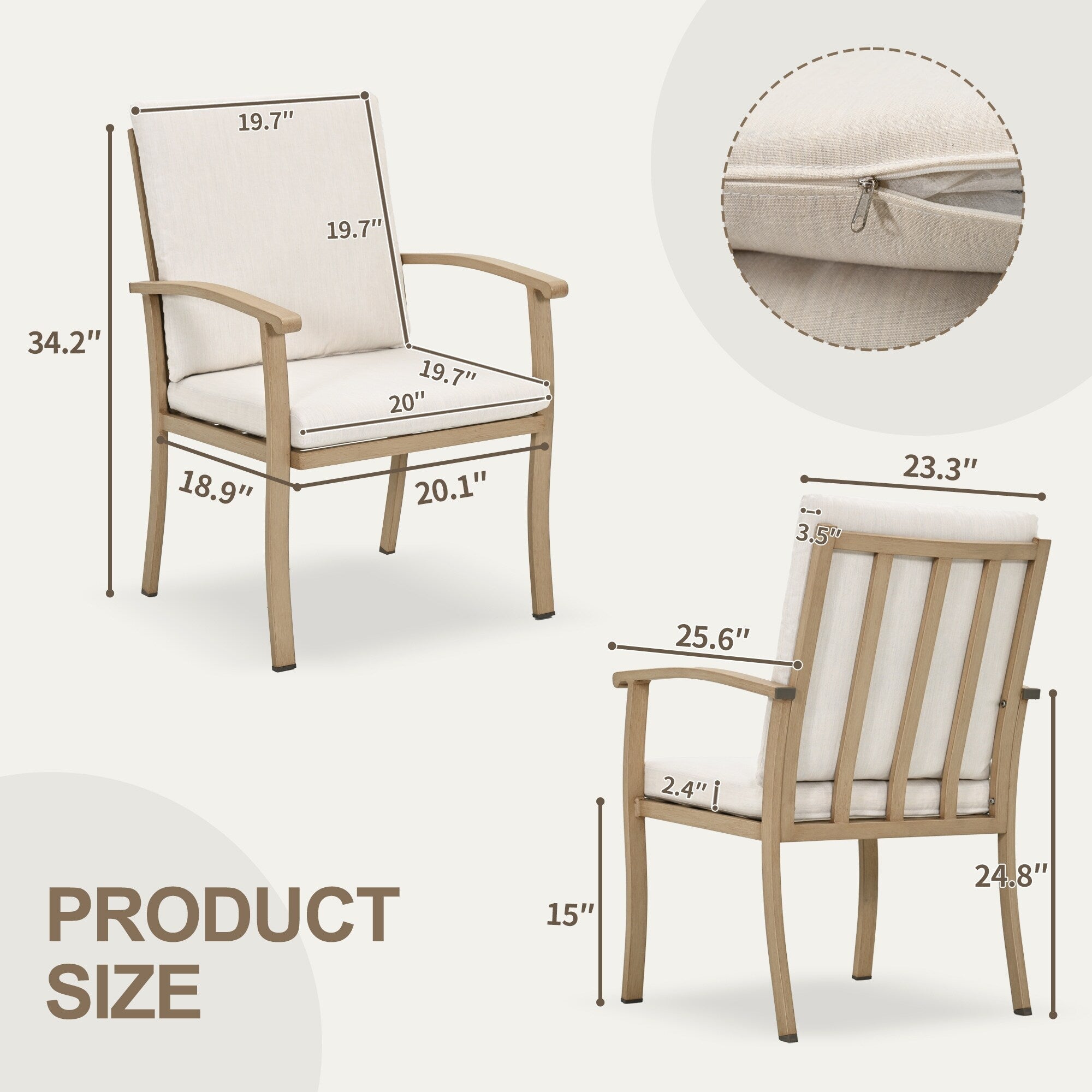 Ensemble de salle à manger de patio en aluminium EGEIROS LIFE AluLux 9 pièces avec 2 chaises de salle à manger pivotantes, 6 chaises de salle à manger et coussins lavables