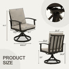 Ensemble de salle à manger de patio en aluminium EGEIROS LIFE AluLux 9 pièces avec 2 chaises de salle à manger pivotantes, 6 chaises de salle à manger et coussins lavables