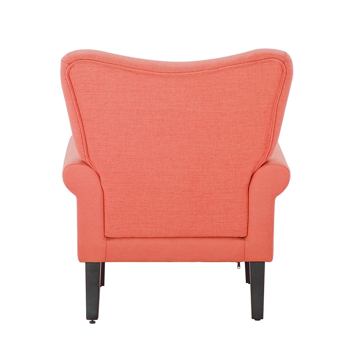 Fauteuil d'appoint moderne Erommy, fauteuil à dossier haut, canapé simple recouvert de tissu avec boutons et pieds en bois pour salon.