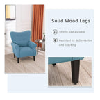 Fauteuil d'appoint moderne Erommy, fauteuil à dossier haut, canapé simple recouvert de tissu avec boutons et pieds en bois pour salon.