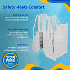 Système d'accès facile à la piscine avec porte - 82,5 cm L x 209,6 cm P x 205,7 cm H