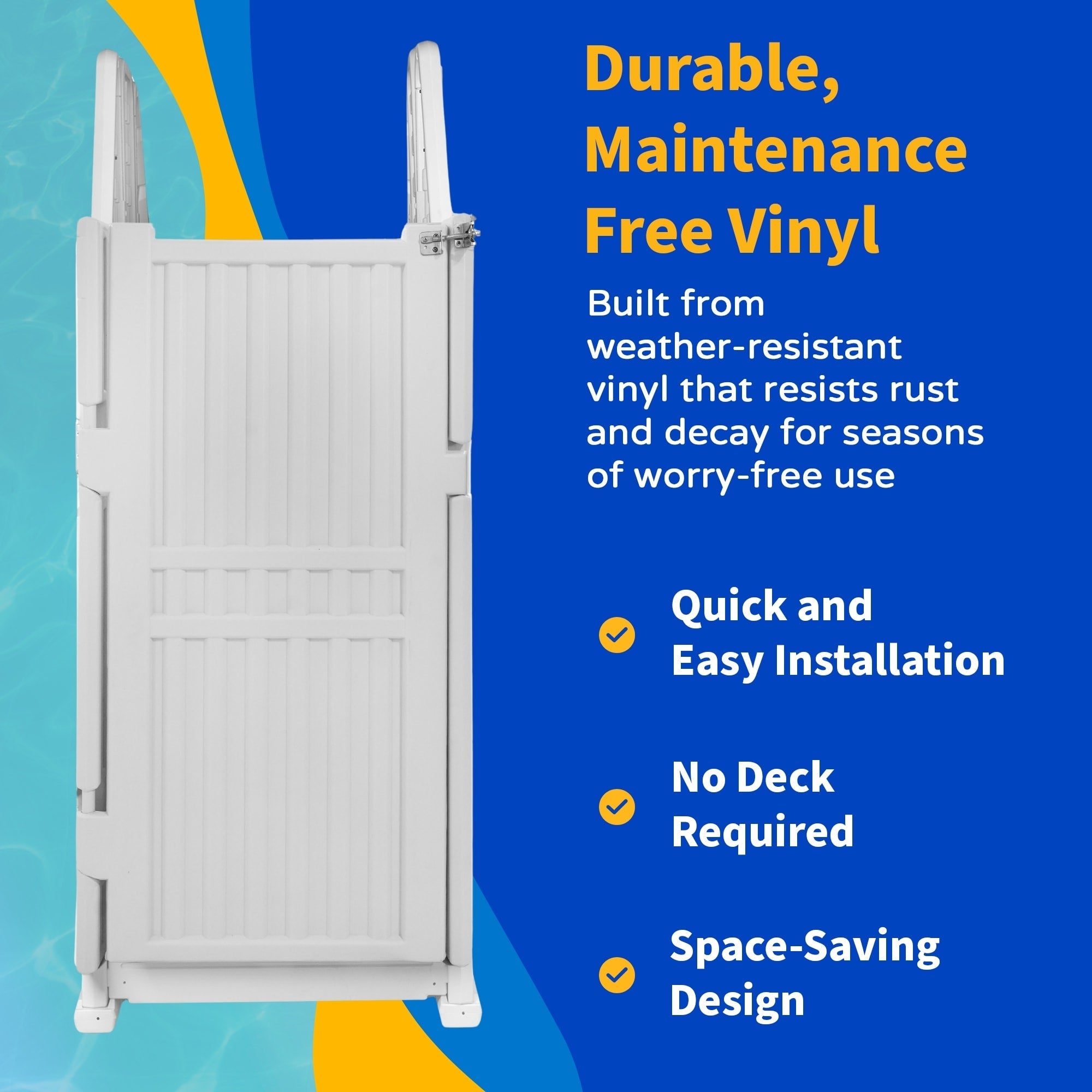 Système d'accès facile à la piscine avec porte - 82,5 cm L x 209,6 cm P x 205,7 cm H