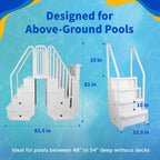 Système d'accès facile à la piscine avec porte - 82,5 cm L x 209,6 cm P x 205,7 cm H