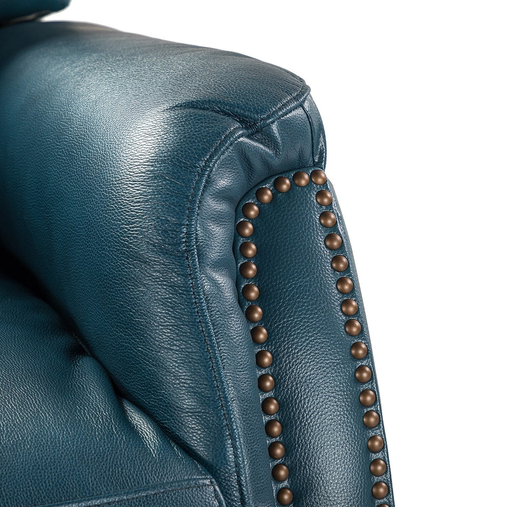 Fauteuil inclinable électrique Eduardo en cuir véritable avec port USB (lot de 2)