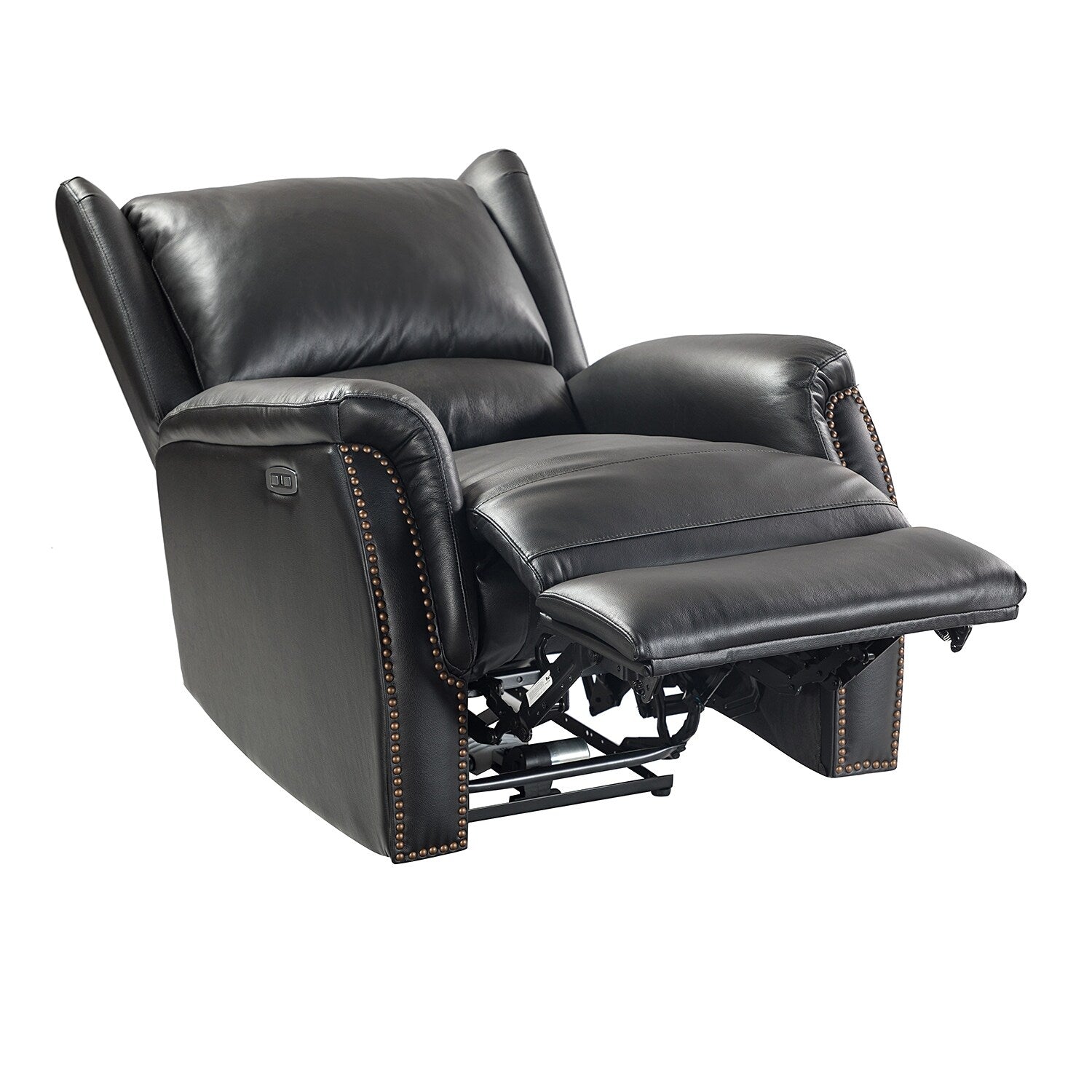 Fauteuil inclinable électrique Eduardo en cuir véritable avec port USB (lot de 2)