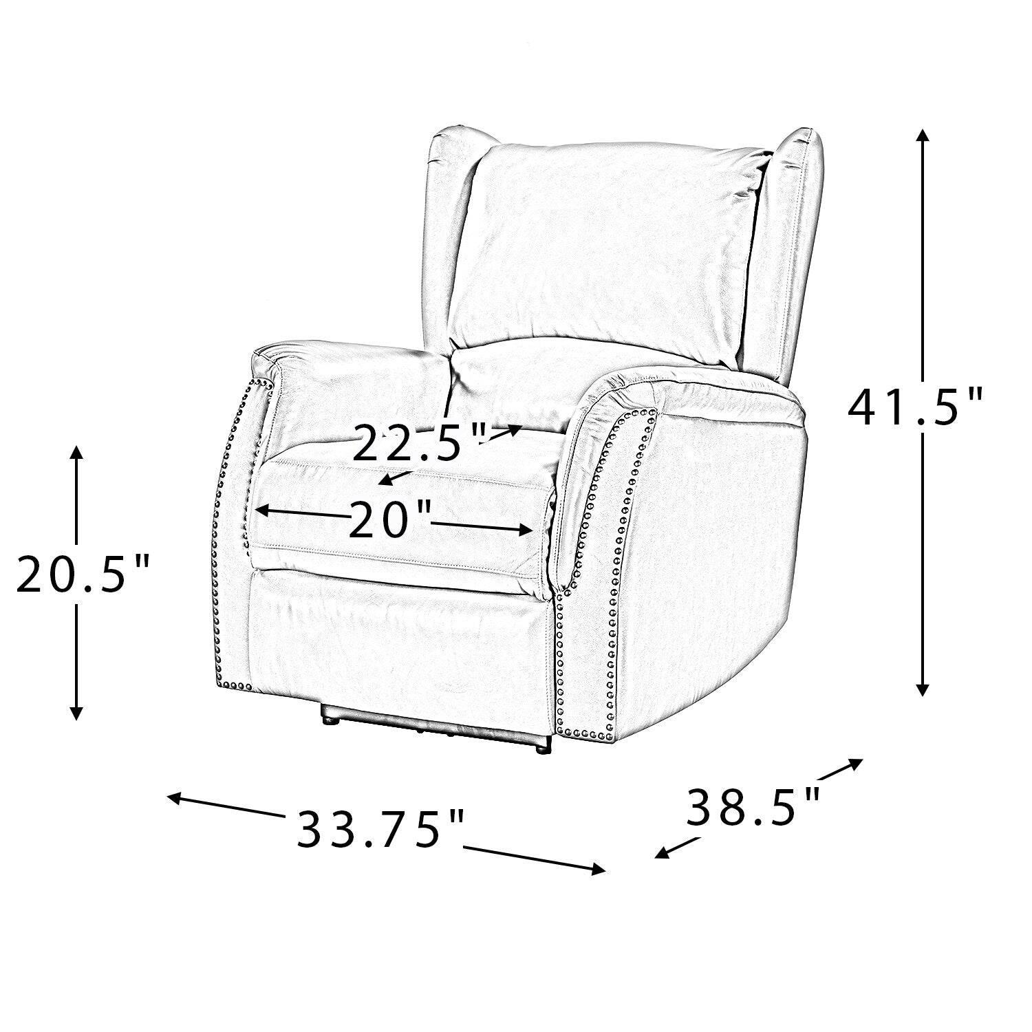 Fauteuil inclinable électrique Eduardo en cuir véritable avec port USB (lot de 2)