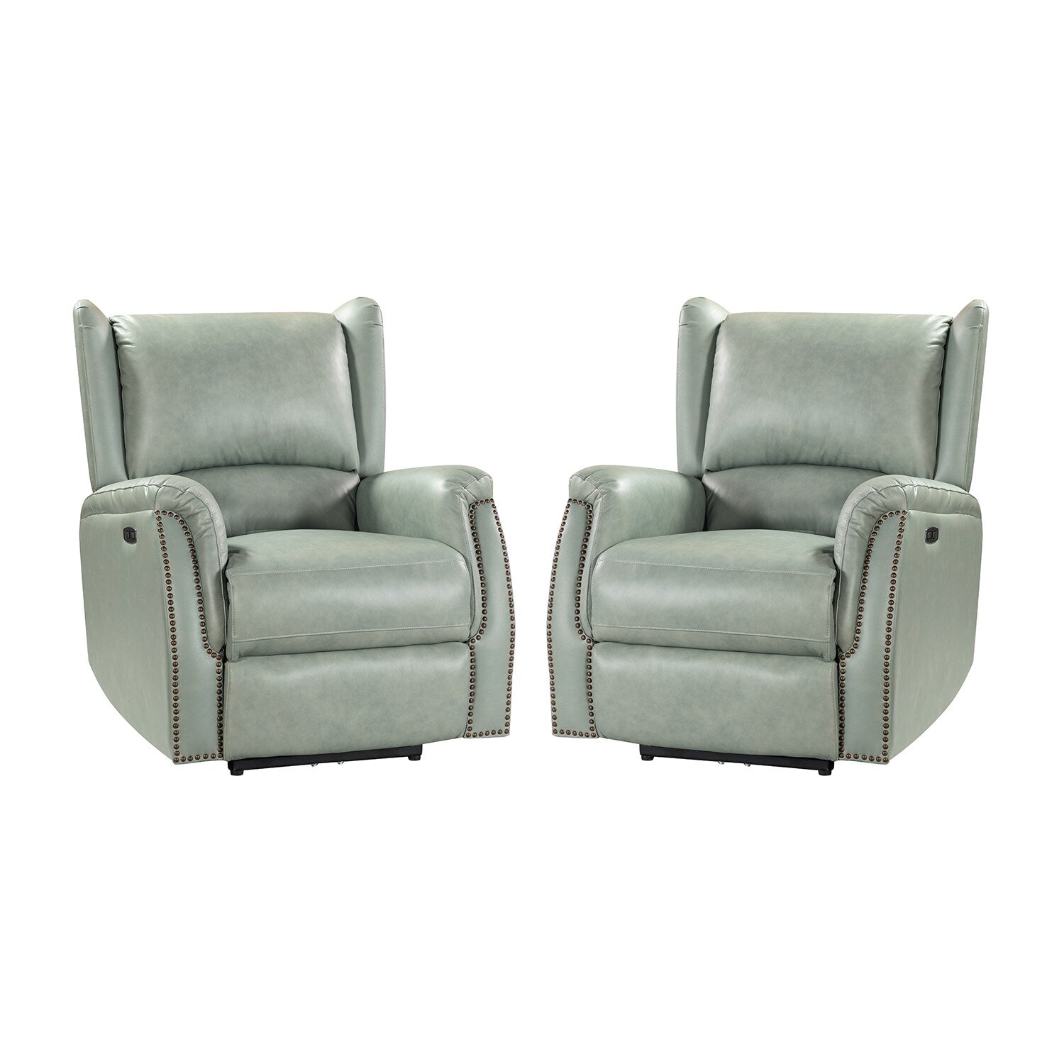 Fauteuil inclinable électrique Eduardo en cuir véritable avec port USB (lot de 2)