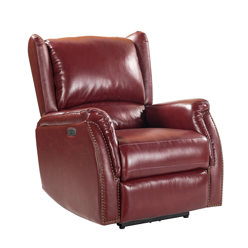 Fauteuil inclinable électrique Eduardo en cuir véritable avec port USB (lot de 2)