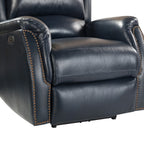 Fauteuil inclinable électrique Eduardo en cuir véritable avec port USB (lot de 2)
