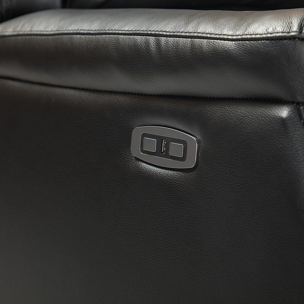 Fauteuil inclinable électrique Eduardo en cuir véritable avec port USB (lot de 2)