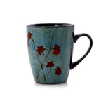 Service de table Elama Floral Accents en grès, 16 pièces, bleu.