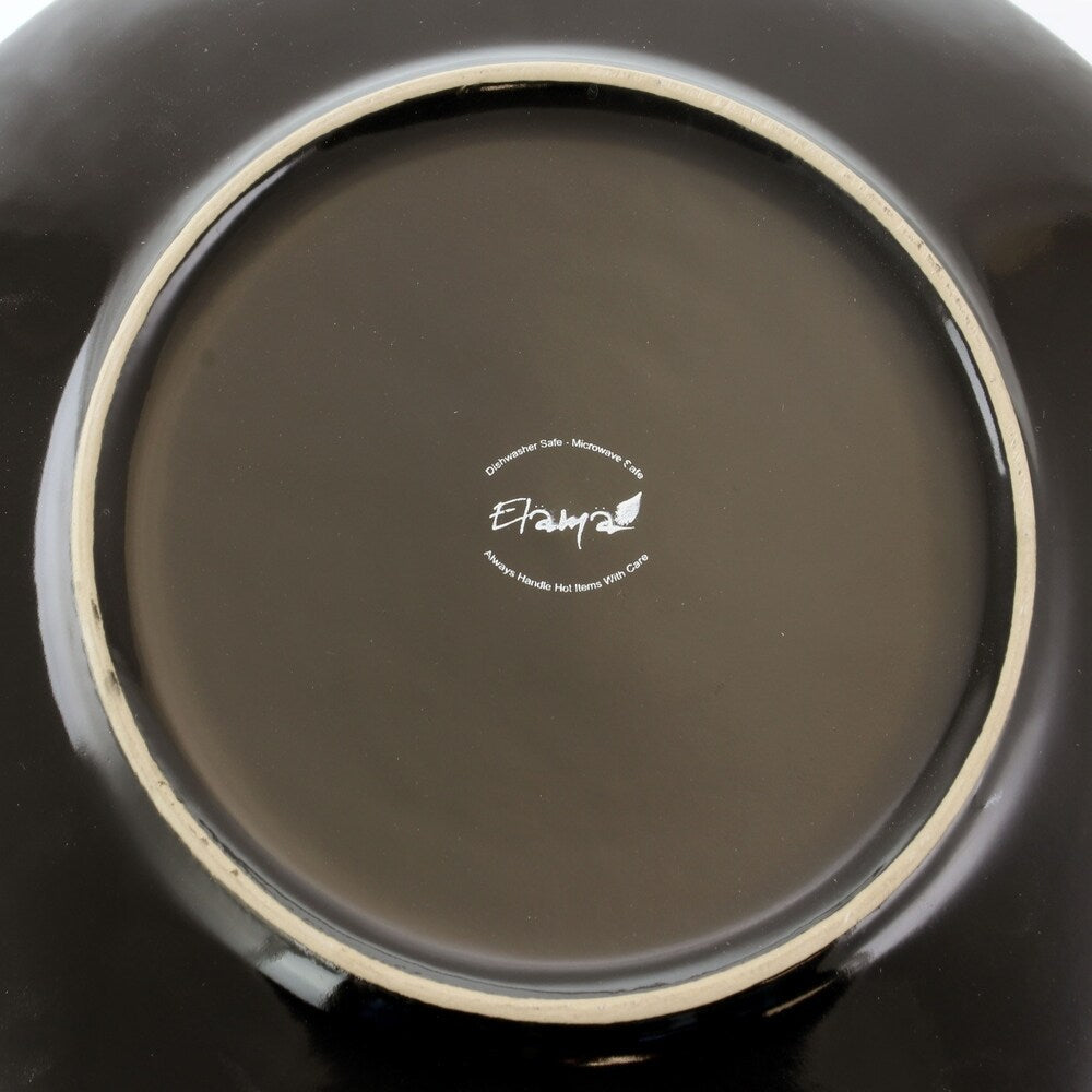 Service de table Elama Floral Accents en grès, 16 pièces, bleu.