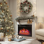 Insert de cheminée électrique avec chauffage, luminosité et minuterie réglables, protection contre la surchauffe, 1400 W, homologué CSA.