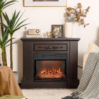 Insert de cheminée électrique avec chauffage, luminosité et minuterie réglables, protection contre la surchauffe, 1400 W, homologué CSA.