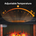 Insert de cheminée électrique avec chauffage, luminosité et minuterie réglables, protection contre la surchauffe, 1400 W, homologué CSA.