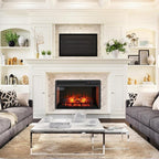 Insert de cheminée électrique avec chauffage, luminosité et minuterie réglables, protection contre la surchauffe, 1400 W, homologué CSA.