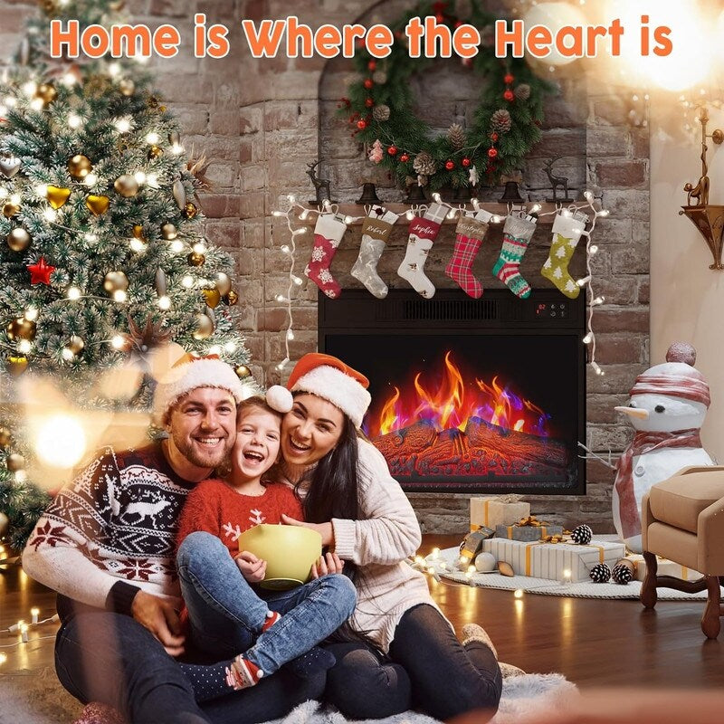 Insert de cheminée électrique avec chauffage, luminosité et minuterie réglables, protection contre la surchauffe, 1400 W, homologué CSA.