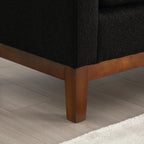 Élégant banc ottoman rembourré de 53,5 pouces avec pieds en bois et coussins cylindriques