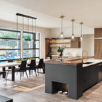 Suspension Elisie, style moderne du milieu du siècle, 1 lumière, verre en cascade, dôme martelé, éclairage pour îlot de cuisine, salle à manger