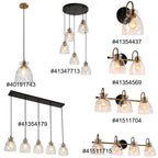 Suspension Elisie, style moderne du milieu du siècle, 1 lumière, verre en cascade, dôme martelé, éclairage pour îlot de cuisine, salle à manger