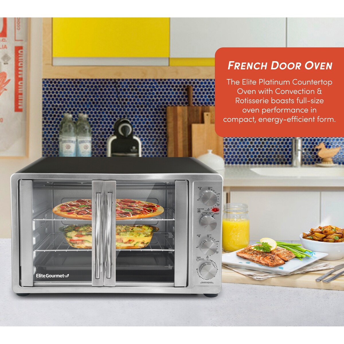 Four à double porte Elite Platinum avec broche rotative et convection