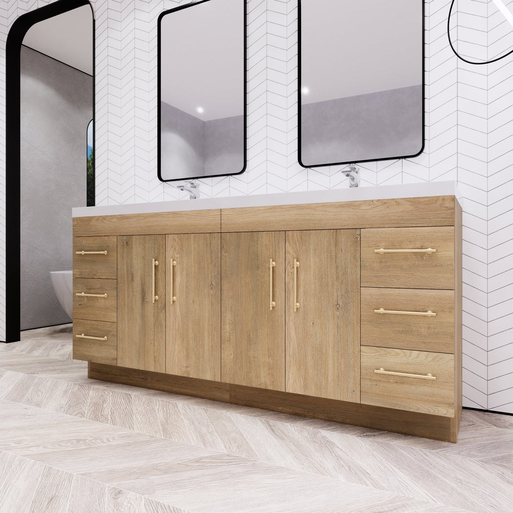 Meuble-lavabo Eliza de 183 cm (72 pouces) à poser avec double vasque