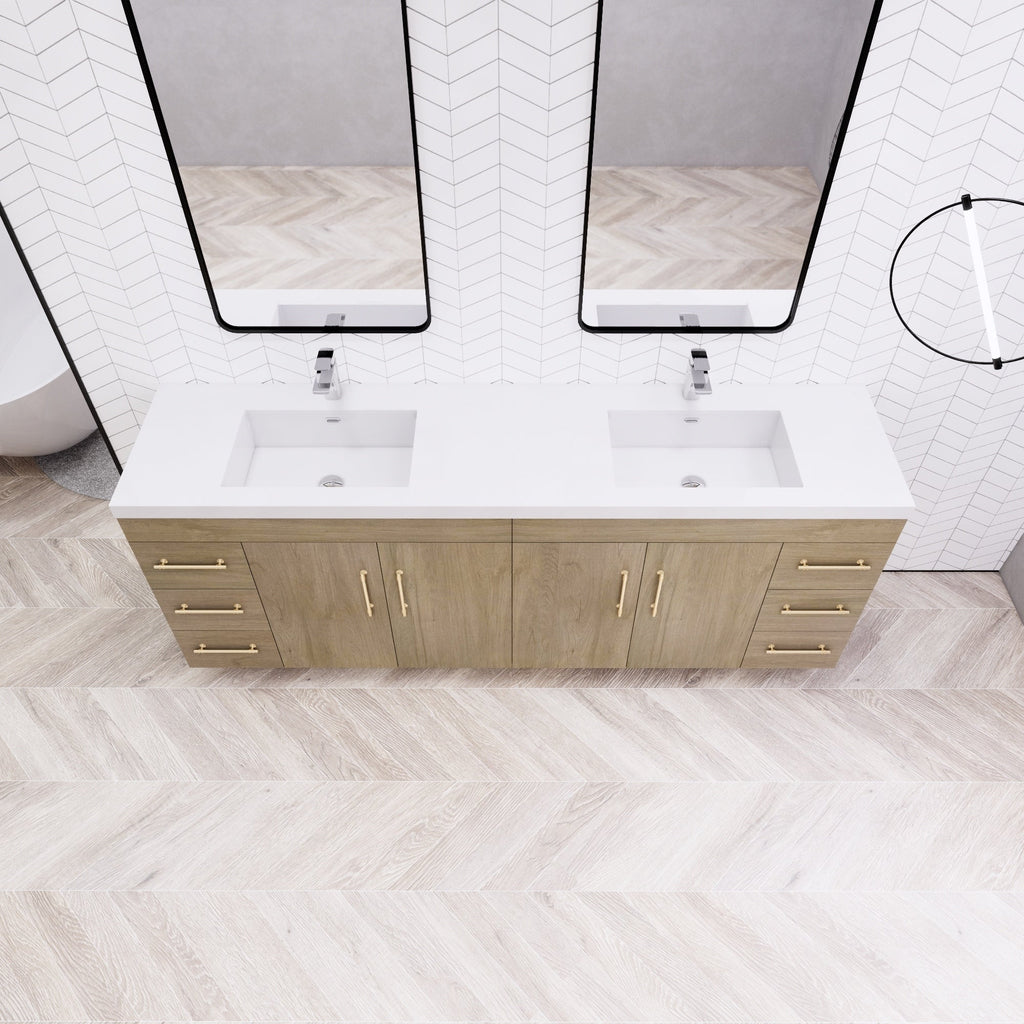 Meuble-lavabo Eliza de 183 cm (72 pouces) à poser avec double vasque