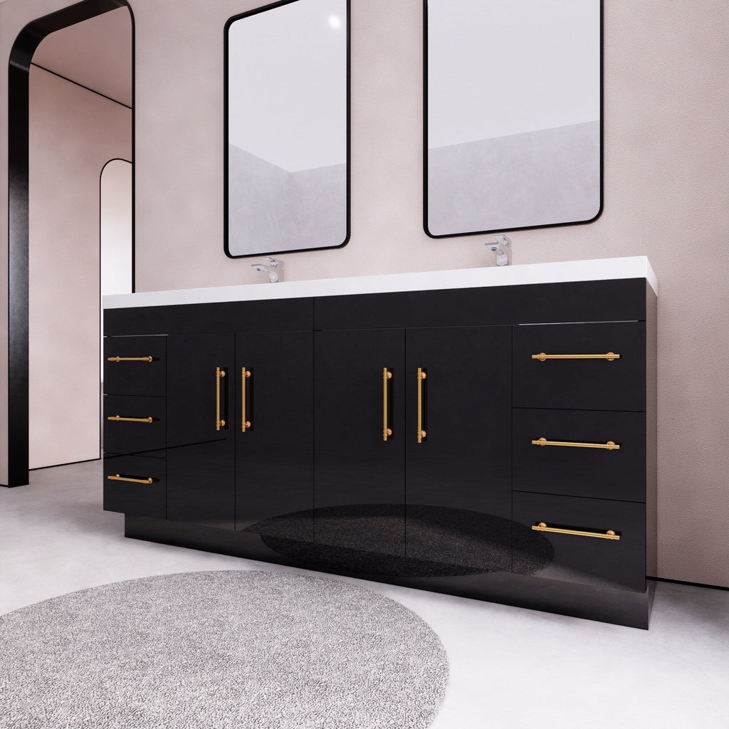 Meuble-lavabo Eliza de 183 cm (72 pouces) à poser avec double vasque