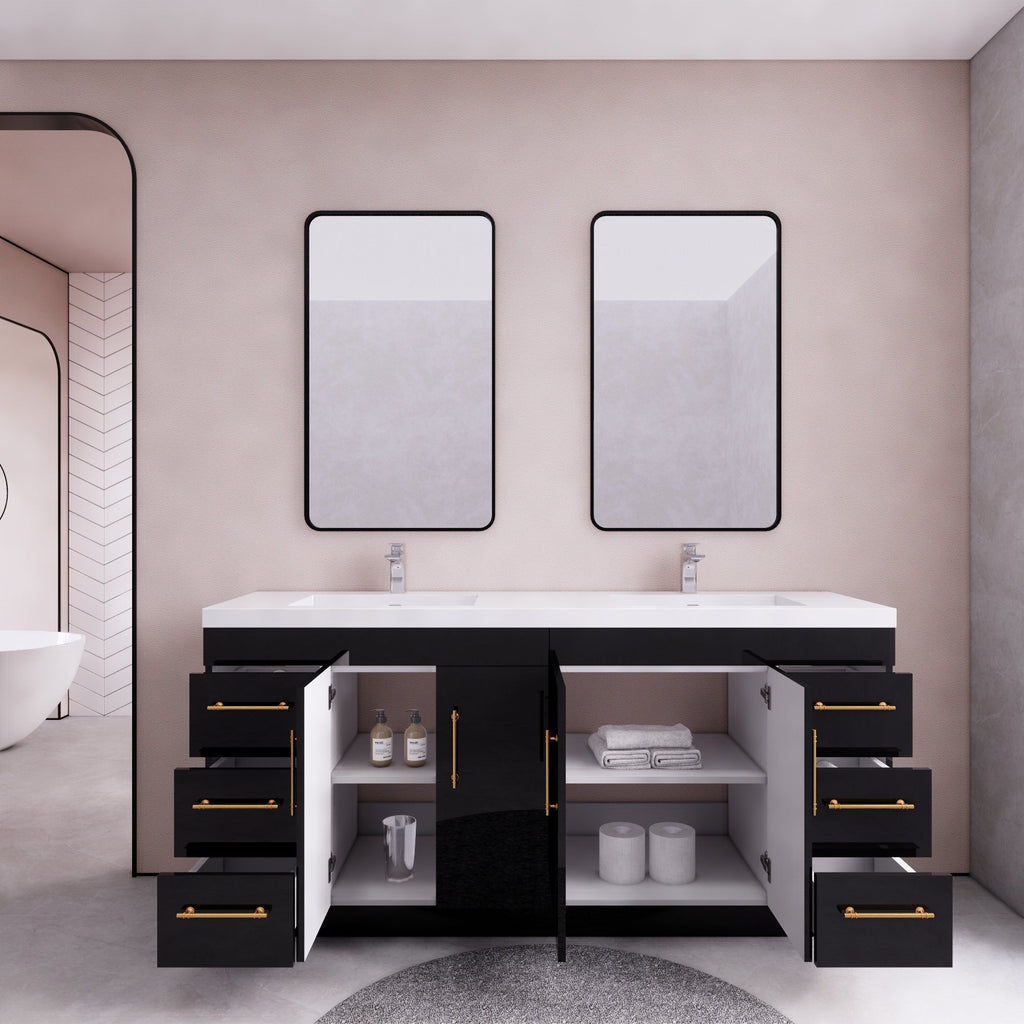 Meuble-lavabo Eliza de 183 cm (72 pouces) à poser avec double vasque
