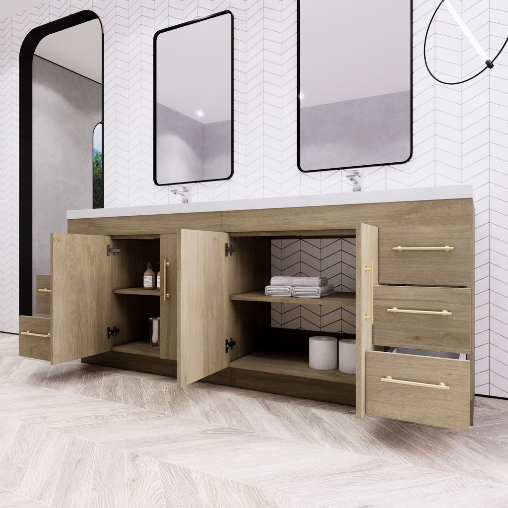 Meuble-lavabo Eliza de 183 cm (72 pouces) à poser avec double vasque