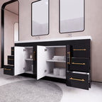 Meuble-lavabo Eliza de 183 cm (72 pouces) à poser avec double vasque