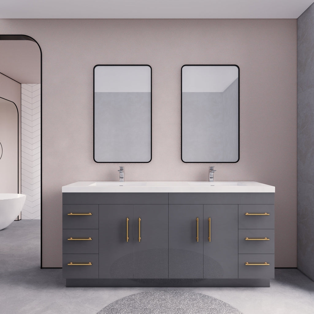 Meuble-lavabo Eliza de 183 cm (72 pouces) à poser avec double vasque