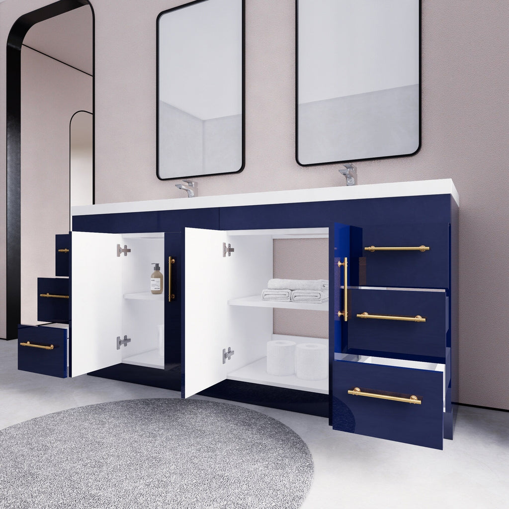 Meuble-lavabo Eliza de 183 cm (72 pouces) à poser avec double vasque