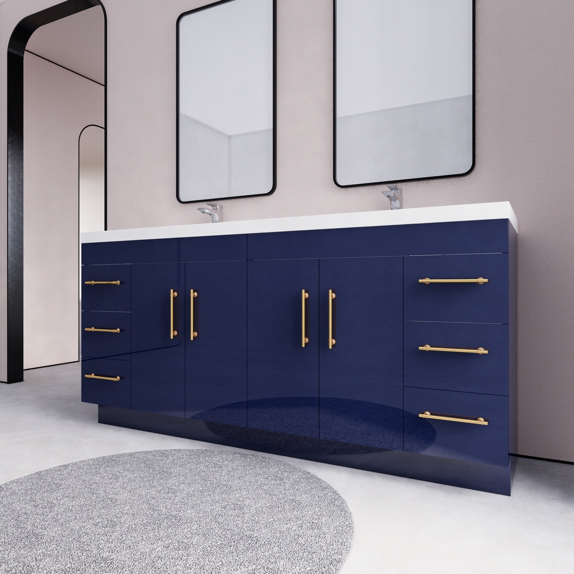 Meuble-lavabo Eliza de 183 cm (72 pouces) à poser avec double vasque