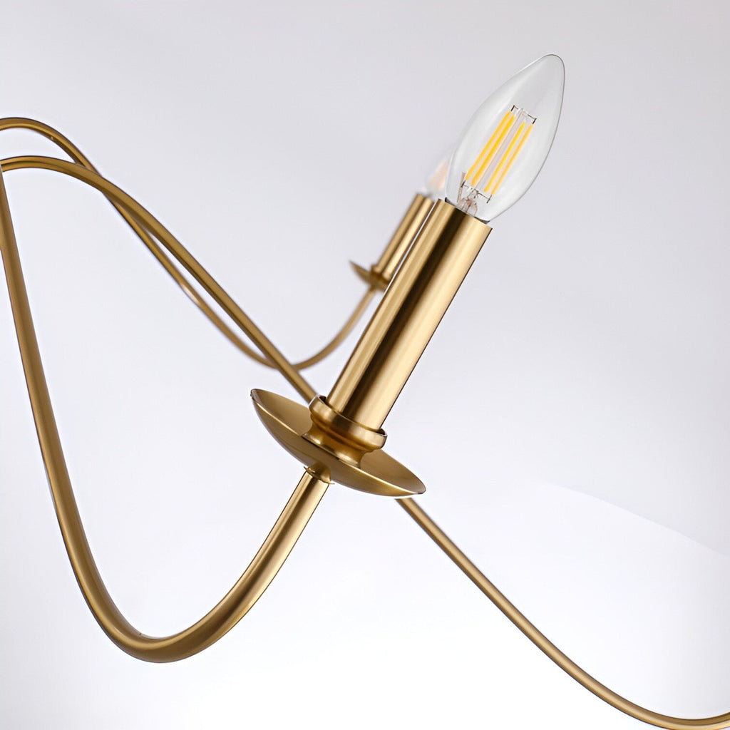 Luminaire classique français minimaliste à 6 lumières avec éclairage de type bougie