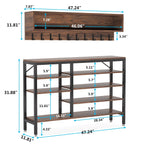Ensemble porte-manteau et banc à chaussures pour entrée, porte-manteau et rangement à chaussures style industriel
