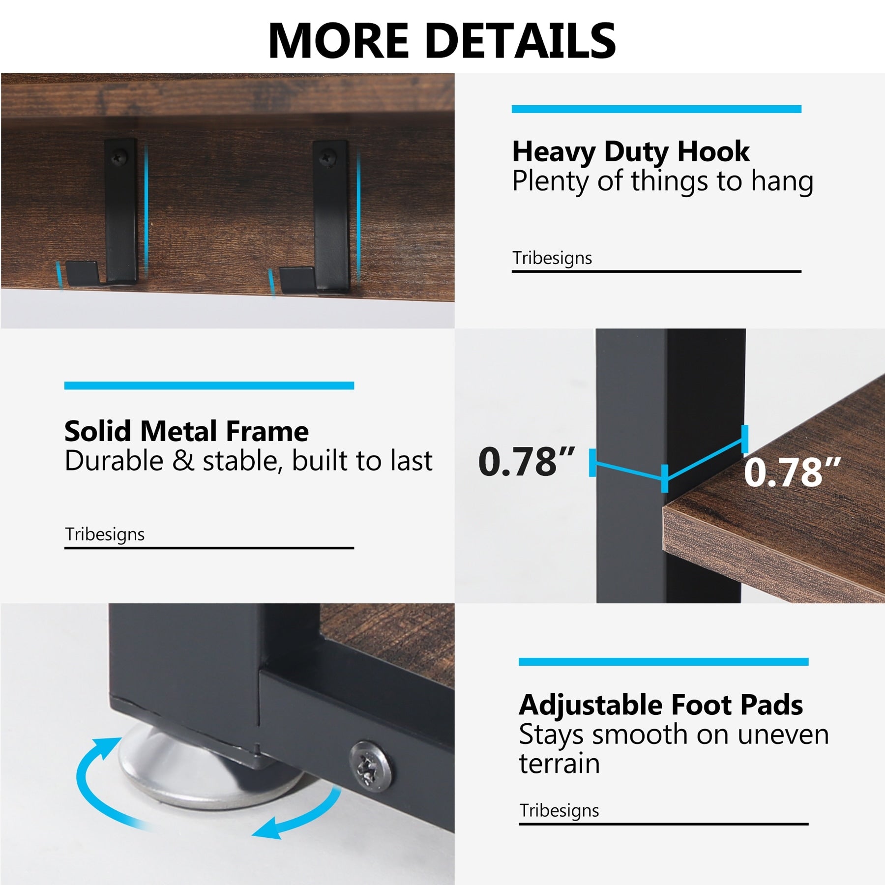 Ensemble porte-manteau et banc à chaussures pour entrée, porte-manteau et rangement à chaussures style industriel