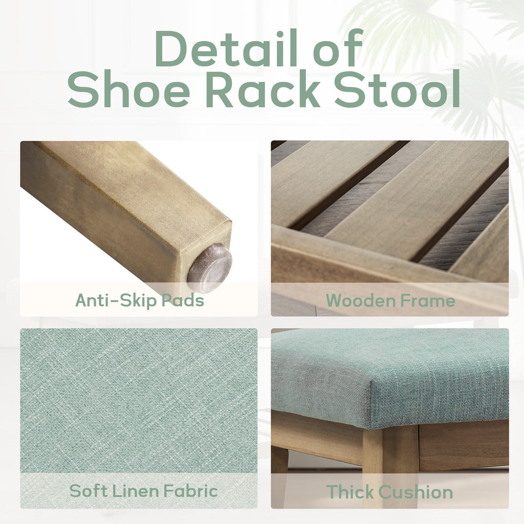 Banc à chaussures d'entrée, banc de rangement, banc rembourré