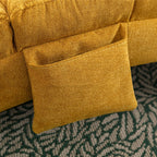 Fauteuil de massage ergonomique en lin, inclinable et capitonné, avec télécommande et 5 modes de vibration