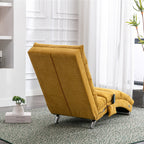 Fauteuil de massage ergonomique en lin, inclinable et capitonné, avec télécommande et 5 modes de vibration