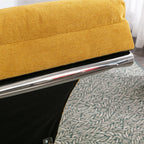 Fauteuil de massage ergonomique en lin, inclinable et capitonné, avec télécommande et 5 modes de vibration