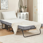 Lit pliant Erommy avec matelas en mousse à mémoire de forme : lit d'appoint portable et pliable pour adultes avec matelas luxueux en mousse à mémoire de forme de 5 pouces.